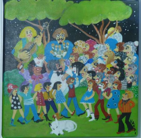 Akryl maleri Vil du gifte dig med mig af Hanni Rossenell malet i 2020