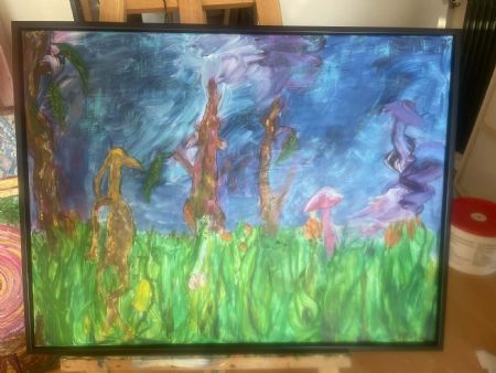 Akryl maleri Grøn planet af Henrik Anker Vej Sørensen malet i 2026