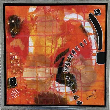 Akryl maleri “Solens puls” af Anette Bangsgaard malet i 2026