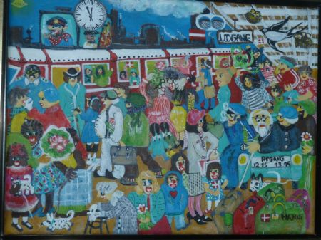 Akryl maleri Frem til tiden af Hanni Rossenell malet i 2015