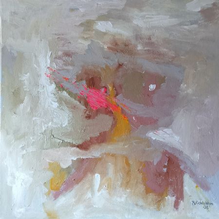 Akryl maleri Walking in Misty Possibilities af asger schioldan malet i 2026