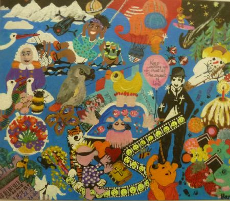 Akryl maleri Store og små glæder af Hanni Rossenell malet i 2026