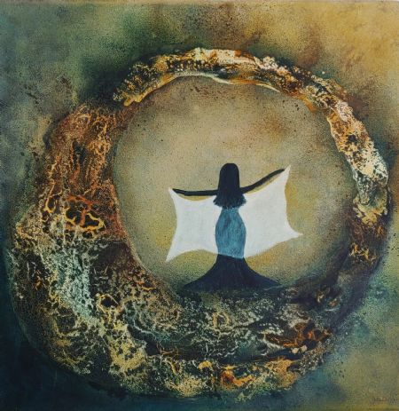 Blandede medier maleri Nr. 15 af Gitte Barlev malet i 2024