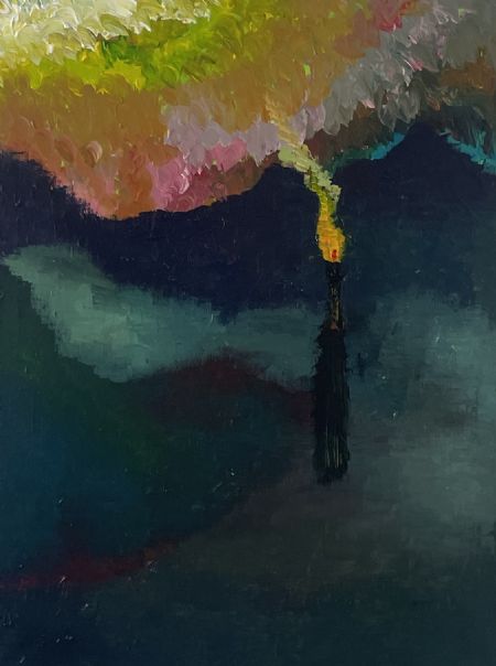 Akryl maleri Leave this world behind af Ask Hansen malet i 2026