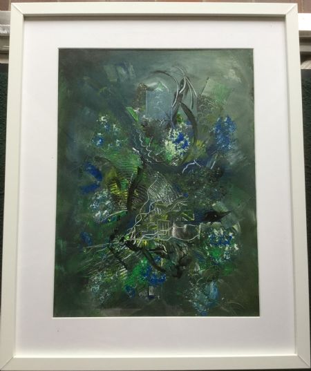 Akryl maleri Nr 76 af Anette Bangsgaard malet i 2018