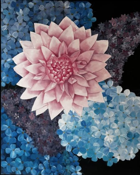 Olie maleri Soft power af Ziva K. Vuttchi malet i 2025