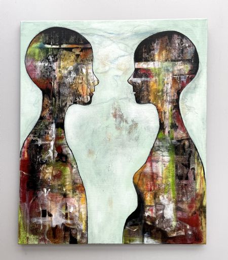 Akryl maleri Måske snart 3 af Vibeke Findshøj malet i 2026