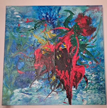 Akryl maleri Intet navn af Lis Vulpius malet i 2018