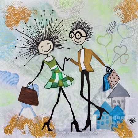 Akryl maleri Hr. & Fru. Røper af Alexia Røper malet i 2026