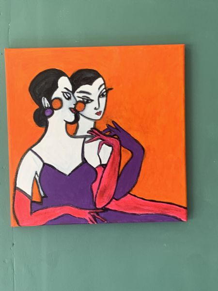 Akryl maleri artdecodamer. af kirstenbente pedersen malet i 2026