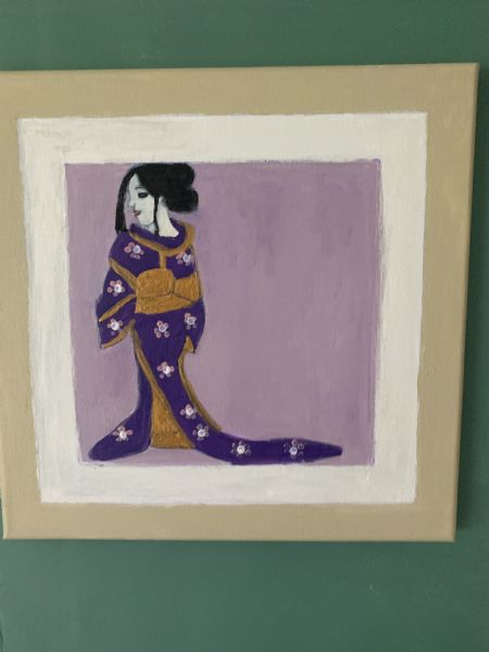 Akryl maleri Geisha af kirstenbente pedersen malet i 2026