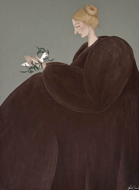 Akryl maleri Hope for peace af Isabel  Savannah malet i 2026