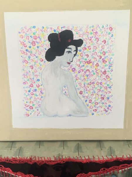 Akryl maleri Japansk dame. af kirstenbente pedersen malet i 2026