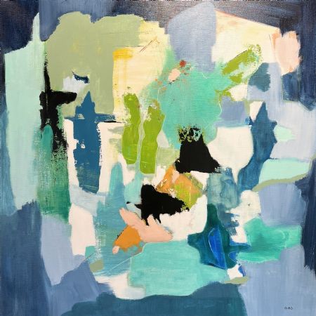 Akryl maleri Samtaler af Dorthe Bjerg Jensen malet i 2025