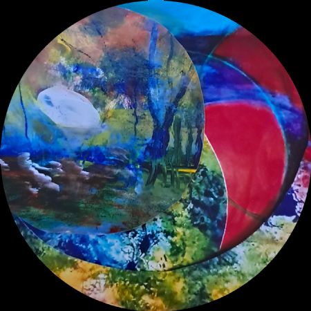 Collage maleri Intet navn af Lis Vulpius malet i 2026