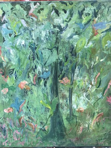 Akryl maleri Jungle dreams (2024) af Jannie Egholm malet i 2024