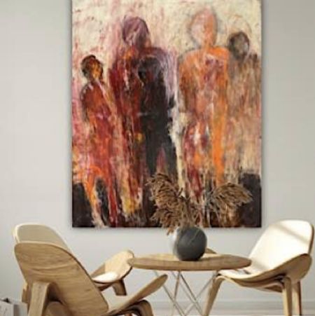 Akryl maleri Familie af Majse Vita malet i 2025