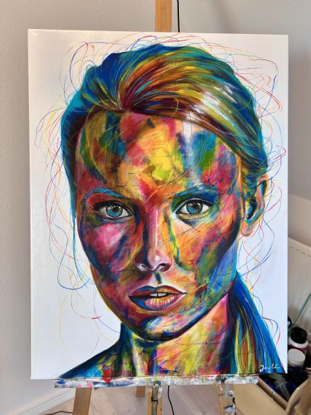 Akryl maleri Mesmerized af Jan Andersen malet i 2026