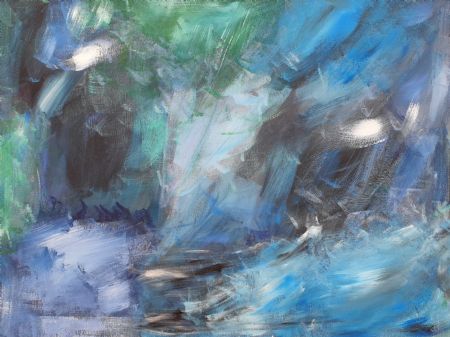 Akryl maleri The blue Hour af Anders Ulrich Gregersen malet i 