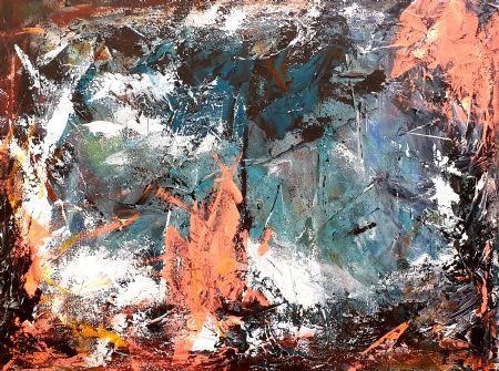 Akryl maleri Abstract komposition af Anders Ulrich Gregersen malet i 