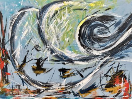 Akryl maleri Unavngivet af Anders Ulrich Gregersen malet i 