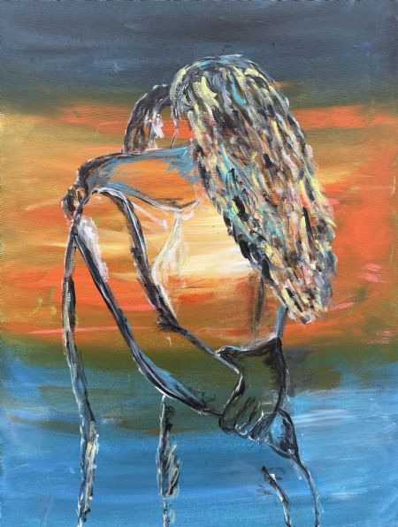 Akryl maleri Unavngivet af Anders Ulrich Gregersen malet i 