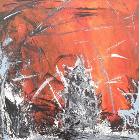 Akryl maleri Unavngivet af Anders Ulrich Gregersen malet i 