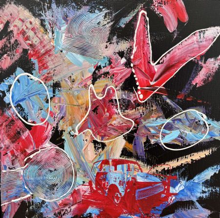 Akryl maleri Unavngivet af Anders Ulrich Gregersen malet i 