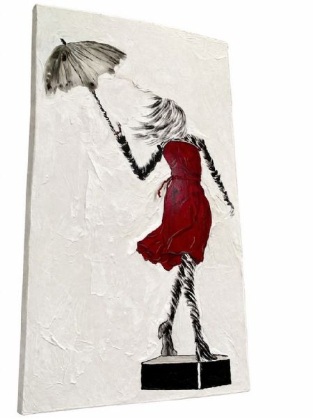 Akryl maleri I Modvind af Anita Petersen malet i 2026