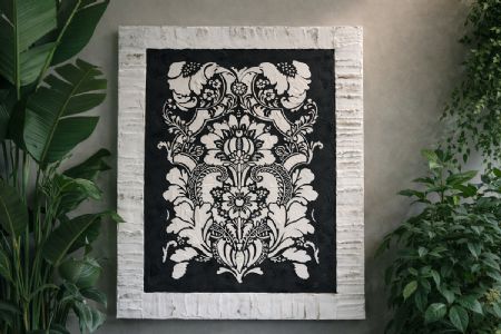 Akryl maleri Ecru relieff af Anita Petersen malet i 2025