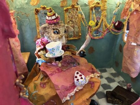  maleri Mrs. Sheep Cake and her wonderful Cake House - Paper Art af Anita Petersen malet i 2025