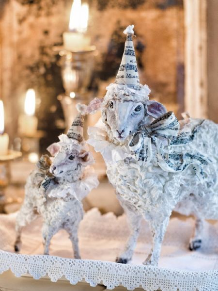  maleri Påske får - 1 sæt - Paper Art af Anita Petersen malet i 2025