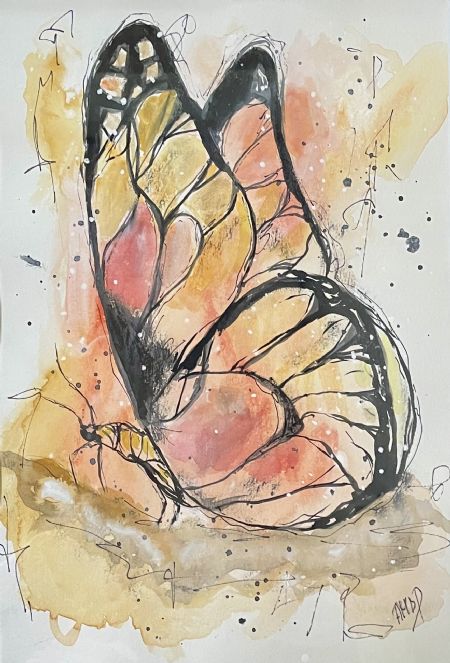 Akvarel maleri www.galleriambp (Nr. 30) Akvarel med ramme af ART by AMBP / Anne-Mette Bank Petersen malet i 2026