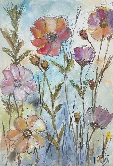 Akryl maleri www.galleriambp (Nr. 88) Akvarel med ramme af ART by AMBP / Anne-Mette Bank Petersen malet i 2026