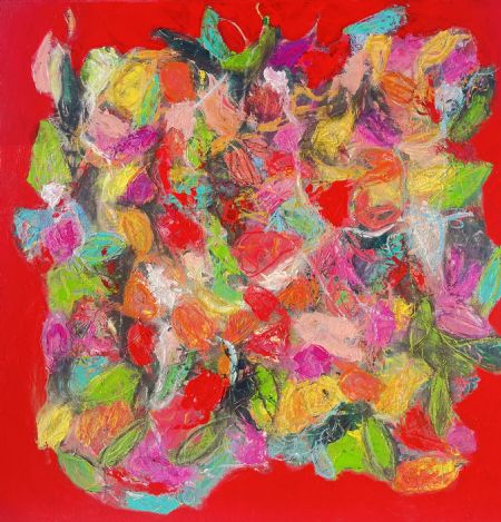 Akryl maleri Colorful Rush af Annette Lyager malet i 2026