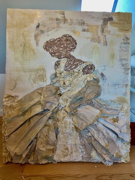 Blandede medier maleri Papirdrøm af Anita Petersen malet i 2026