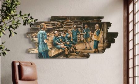 Blandede medier maleri Pause af Heimir Hólmgeirsson malet i 2024