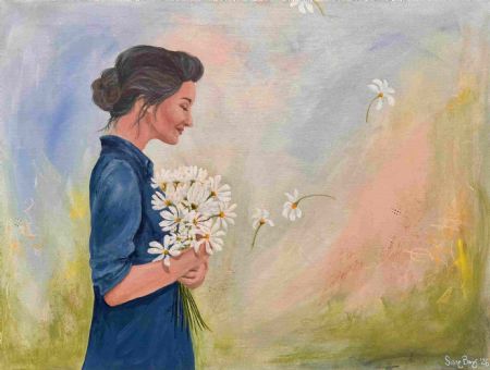 Akryl maleri Dress me with flowers af Sisse Borg malet i 2026