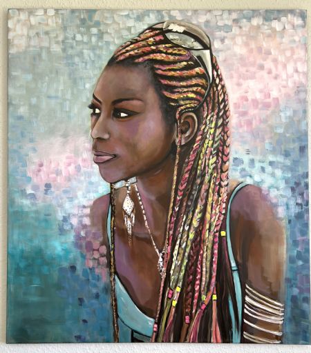 Akryl maleri DREADLOCKS af Dorrit Wagner malet i 2026
