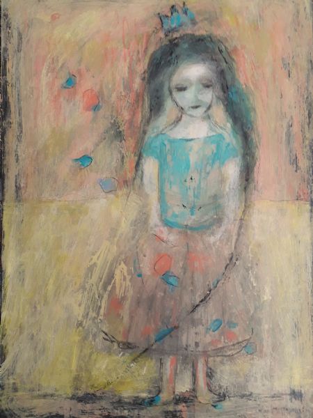 Akryl maleri Princess dreams af Lili Hollesen malet i 2026