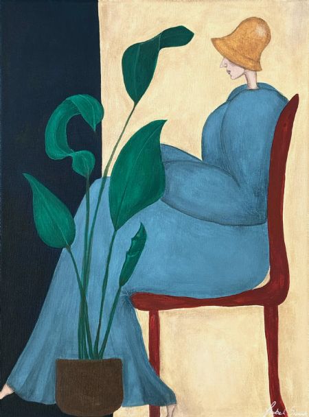 Akryl maleri The waiting room af Isabel  Savannah malet i 2026