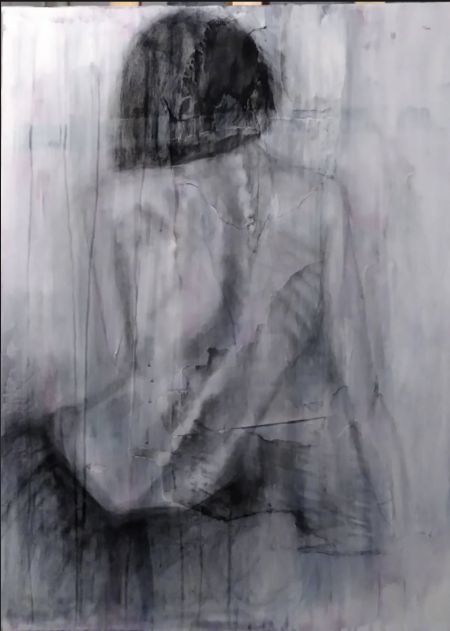 Blandede medier maleri With Oneself af Carmen Valle-Trabadelo malet i 2021