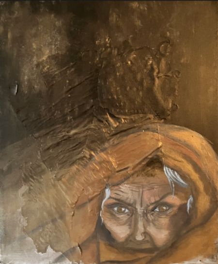 Blandede medier maleri Like a sandstorm af Carmen Valle-Trabadelo malet i 2026