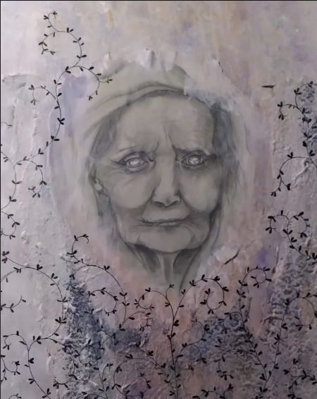 Blandede medier maleri Mother nature af Carmen Valle-Trabadelo malet i 2024
