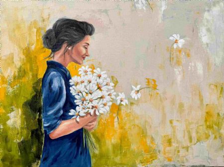 Akryl maleri Dress me with flowers af Sisse Borg malet i 2026