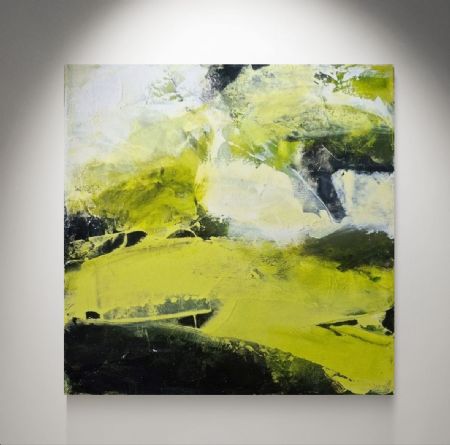 Akryl maleri Green Abstract af Lone Andreasen malet i 2026