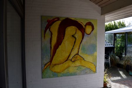 Olie maleri Women in garden af Atelier Krohaven- Vejle KurtEjvind malet i 2022