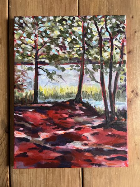 Akryl maleri RED NATURE af Dorrit Wagner malet i 2026