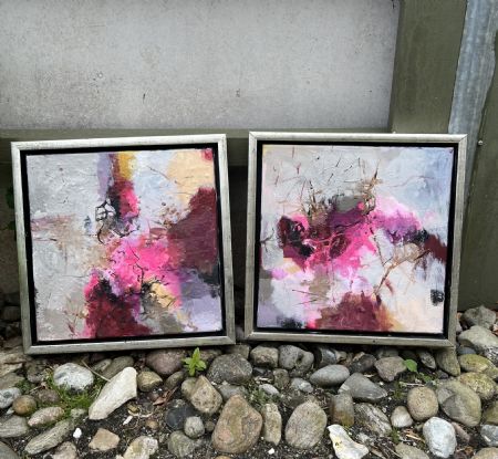 Akryl maleri SÆT - FEELS LIKE PINK af Dorrit Wagner malet i 2026