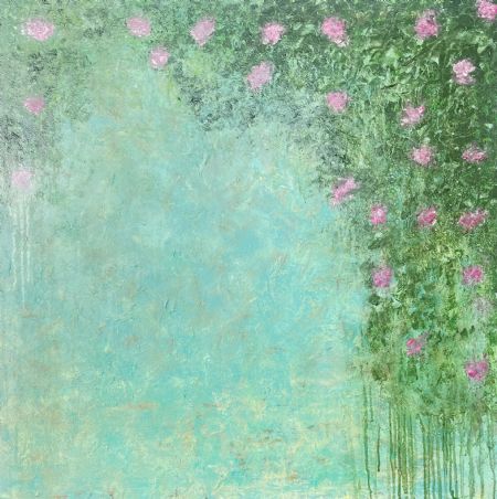Akryl maleri Rose Garden af Annette Lyager malet i 2026